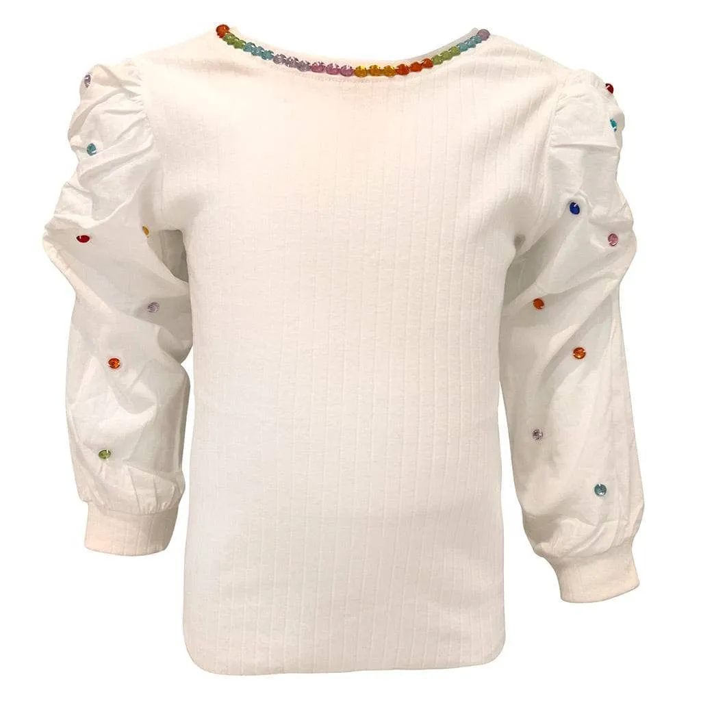 Gem Queen gem blouse White