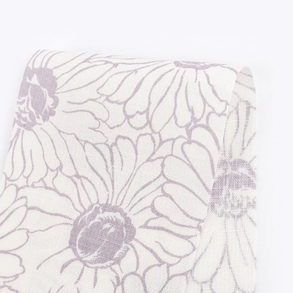 Gerbera Print Linen - Lilac Smoke