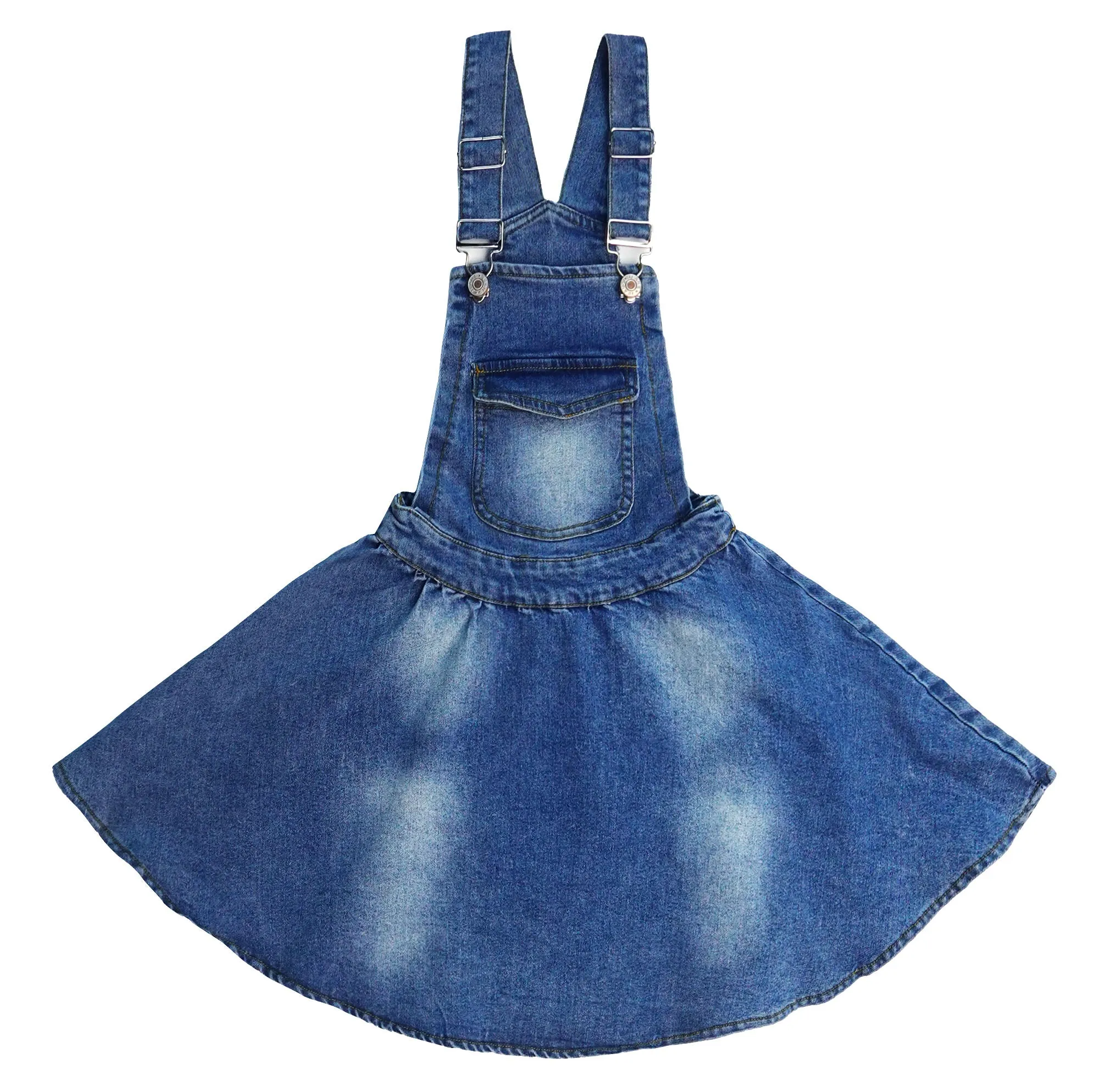 Girls Denim Skirts,Little Big Girls Soft Stretchy Jeans Overall Dress