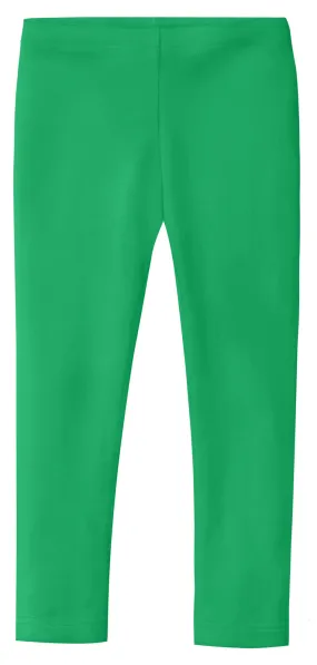 Girls Soft 100% Cotton Solid Colored Leggings | Elf Green