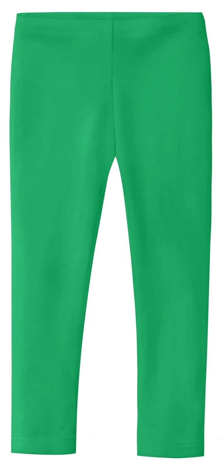 Girls Soft 100% Cotton Solid Colored Leggings | Elf Green