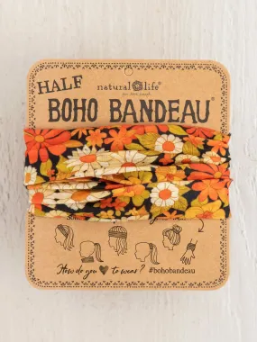 Half Boho Bandeau® Headband - Ditsy Garden Black