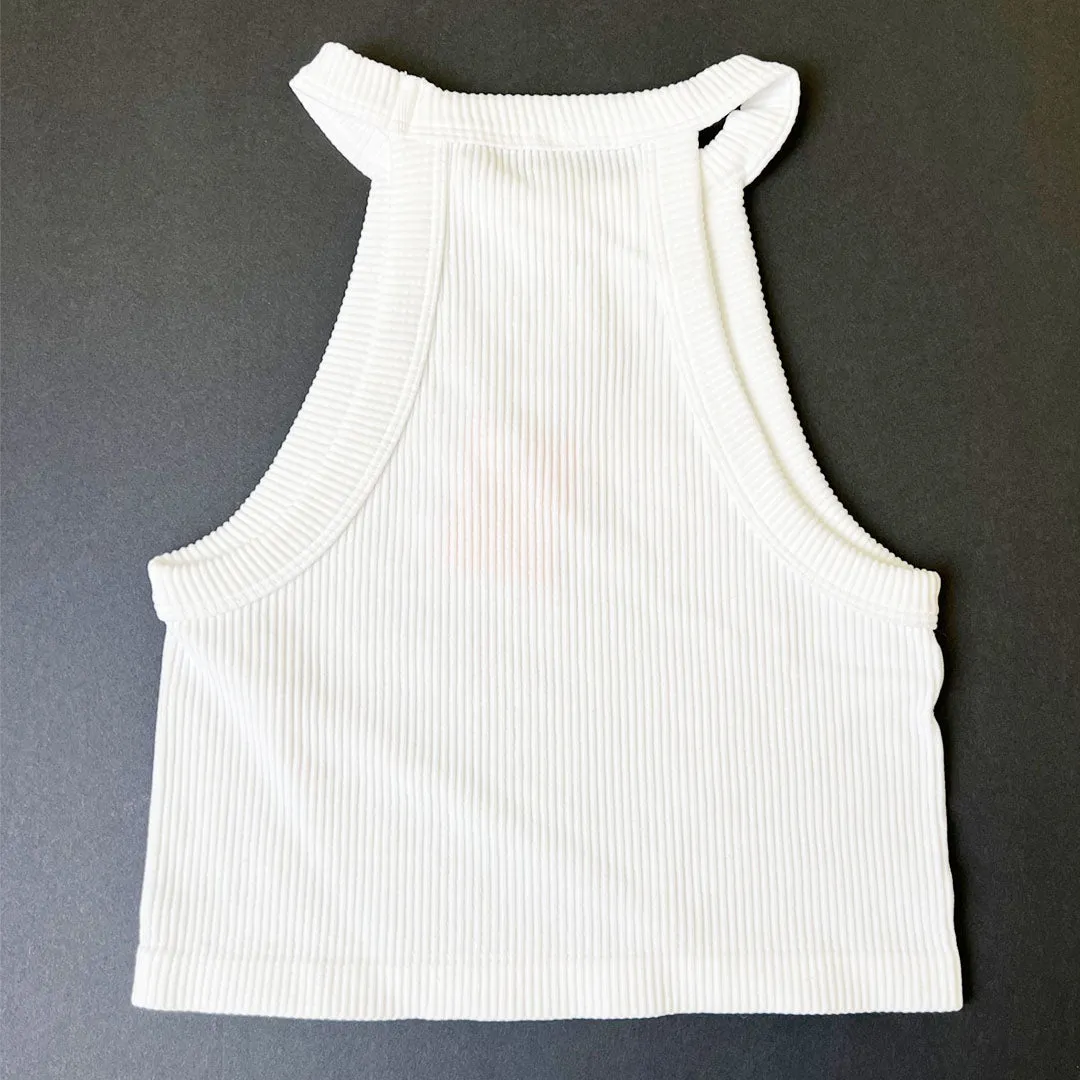 Halterneck Sleeveless Crop Tank Top