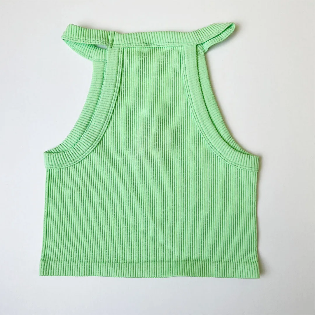 Halterneck Sleeveless Crop Tank Top