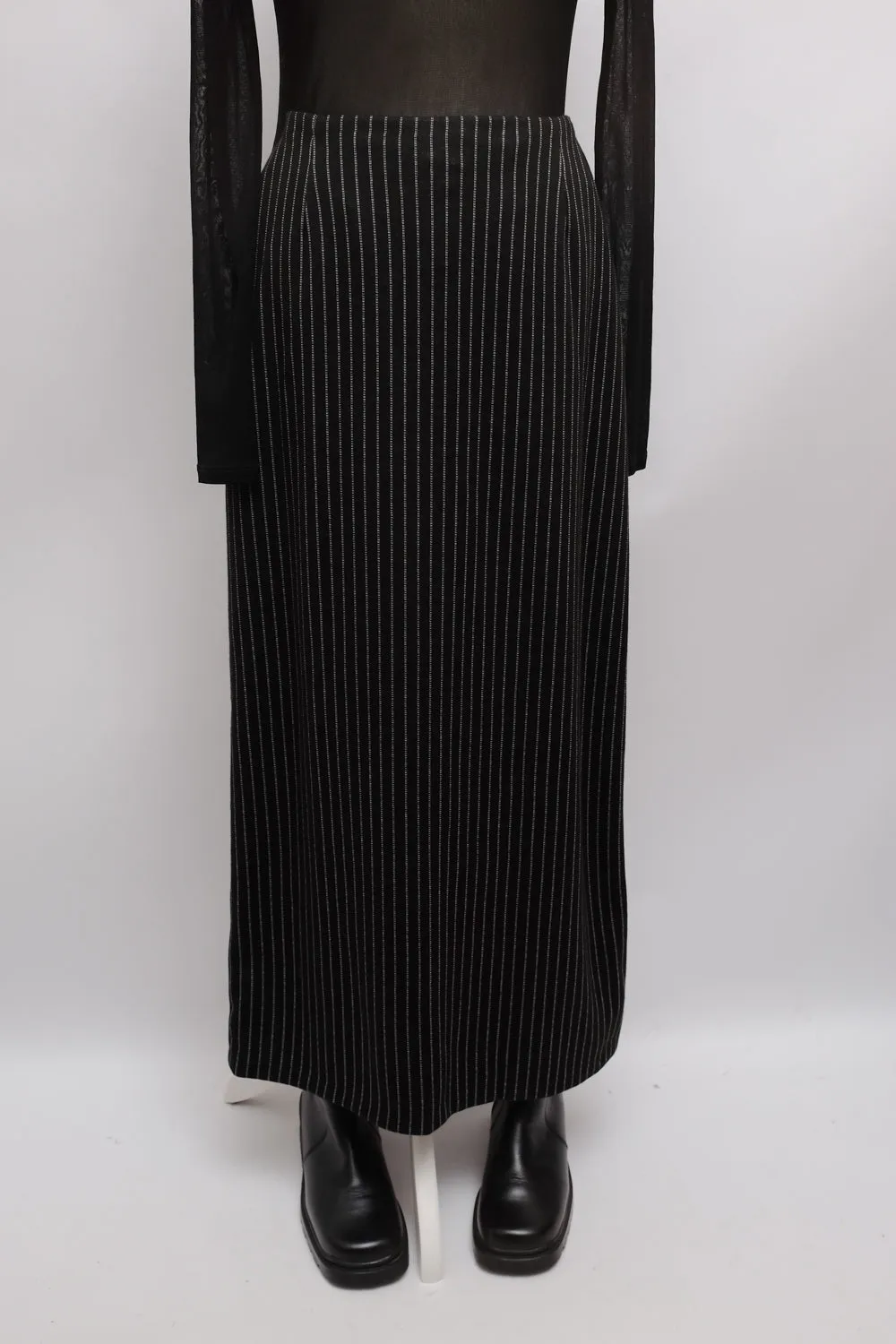 HANDMADE LONG VINTAGE PINSTRIPES SKIRT