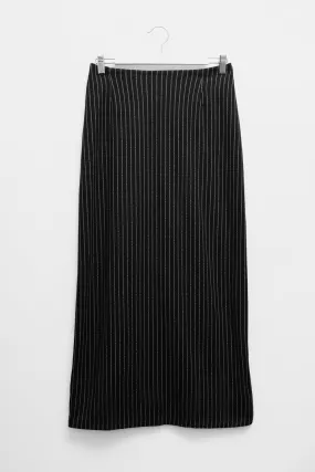 HANDMADE LONG VINTAGE PINSTRIPES SKIRT