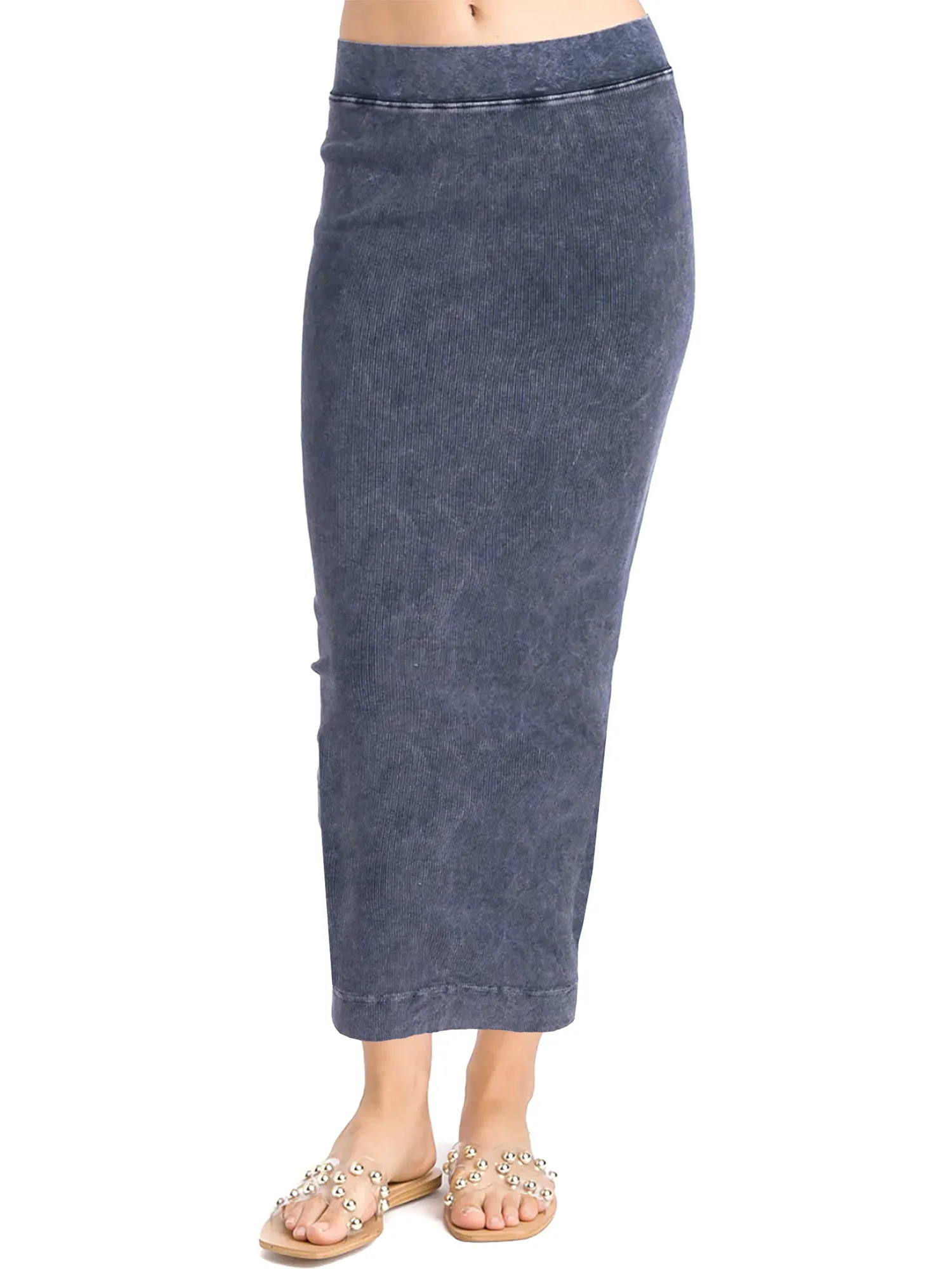 Hard Tail Long Ribbed Pencil Skirt CS-109