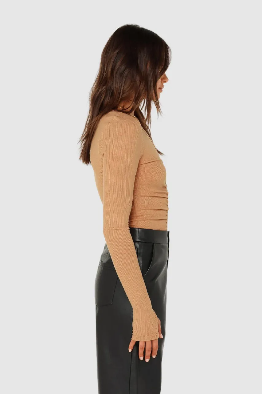 Hazel Long Sleeve Top | Camel