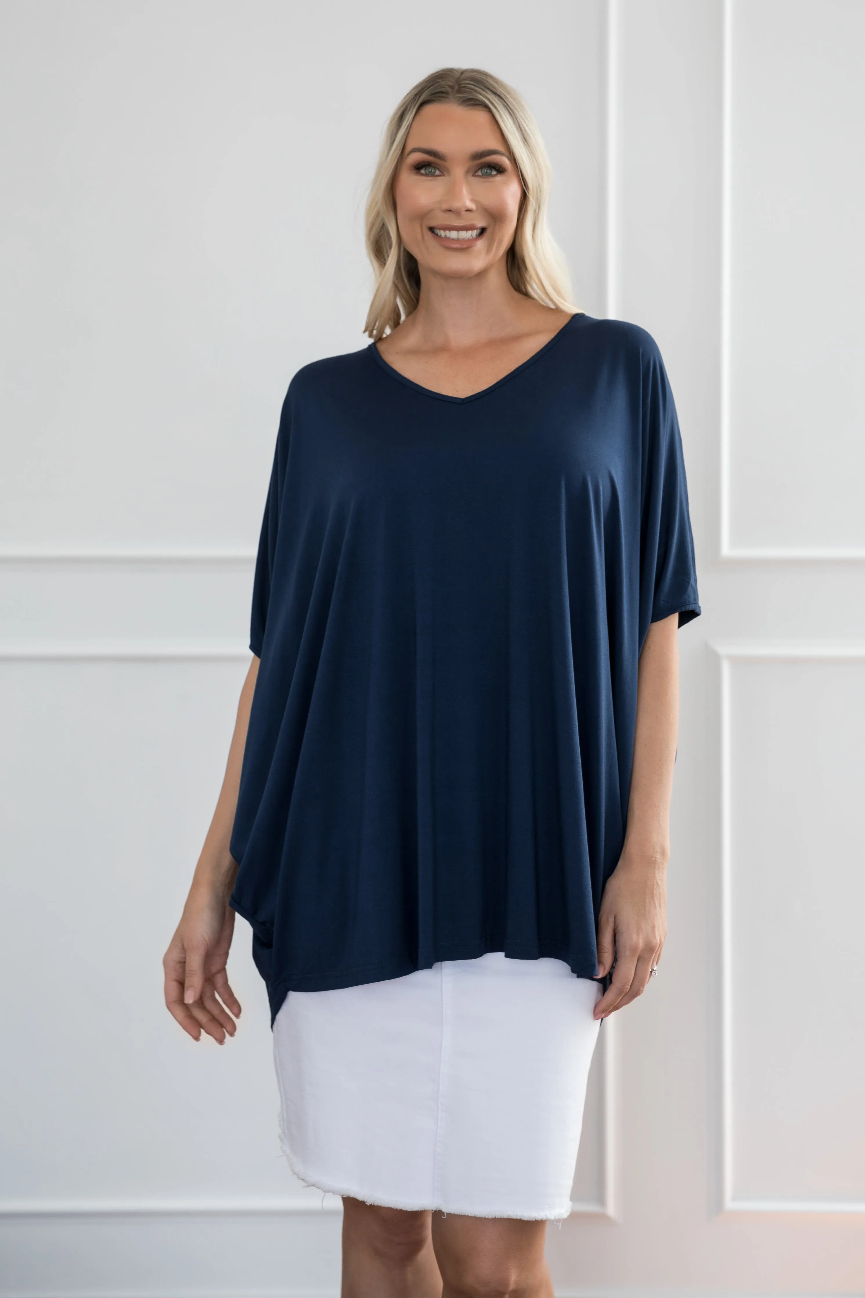 Hi Low Miracle Top in Navy