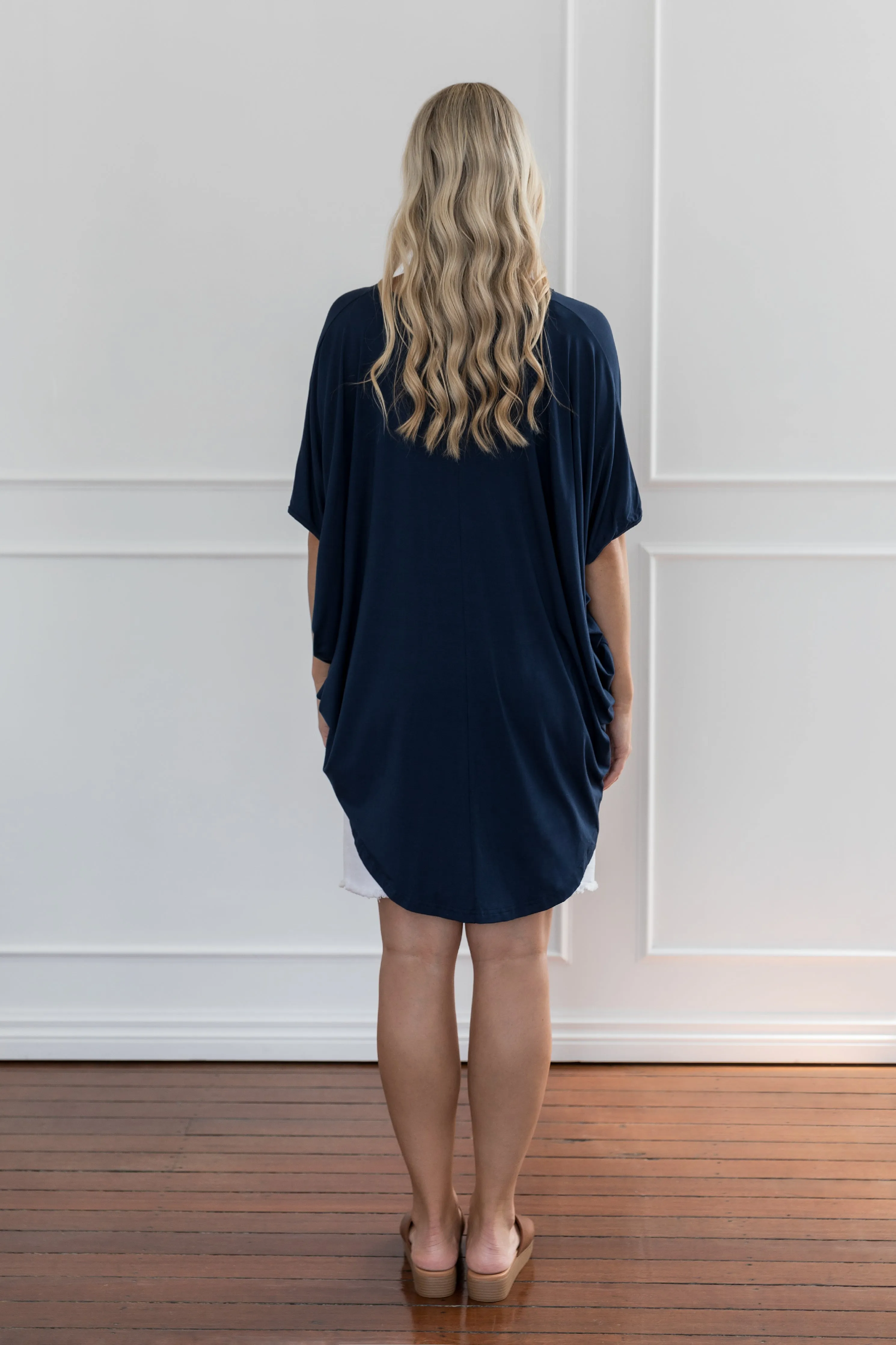 Hi Low Miracle Top in Navy