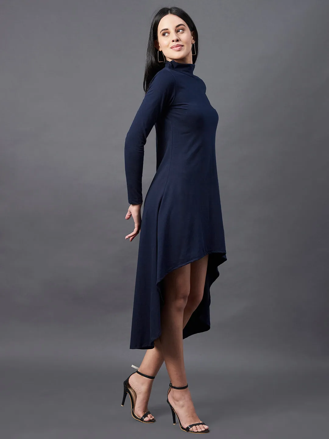 High Low Long Sleeve Maxi Dress