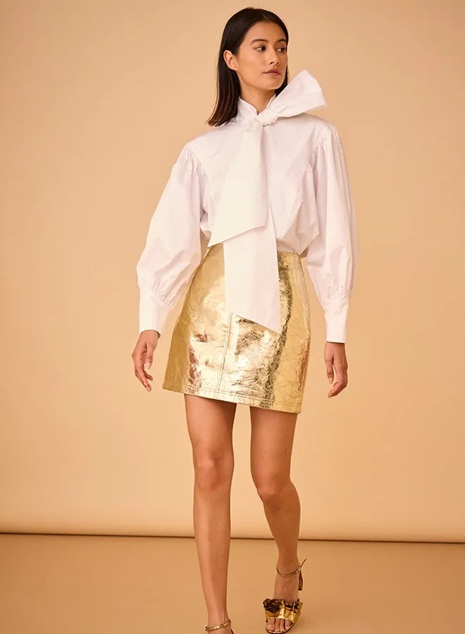 Hunter Bell Kaitlin Skirt in Crackled Gold