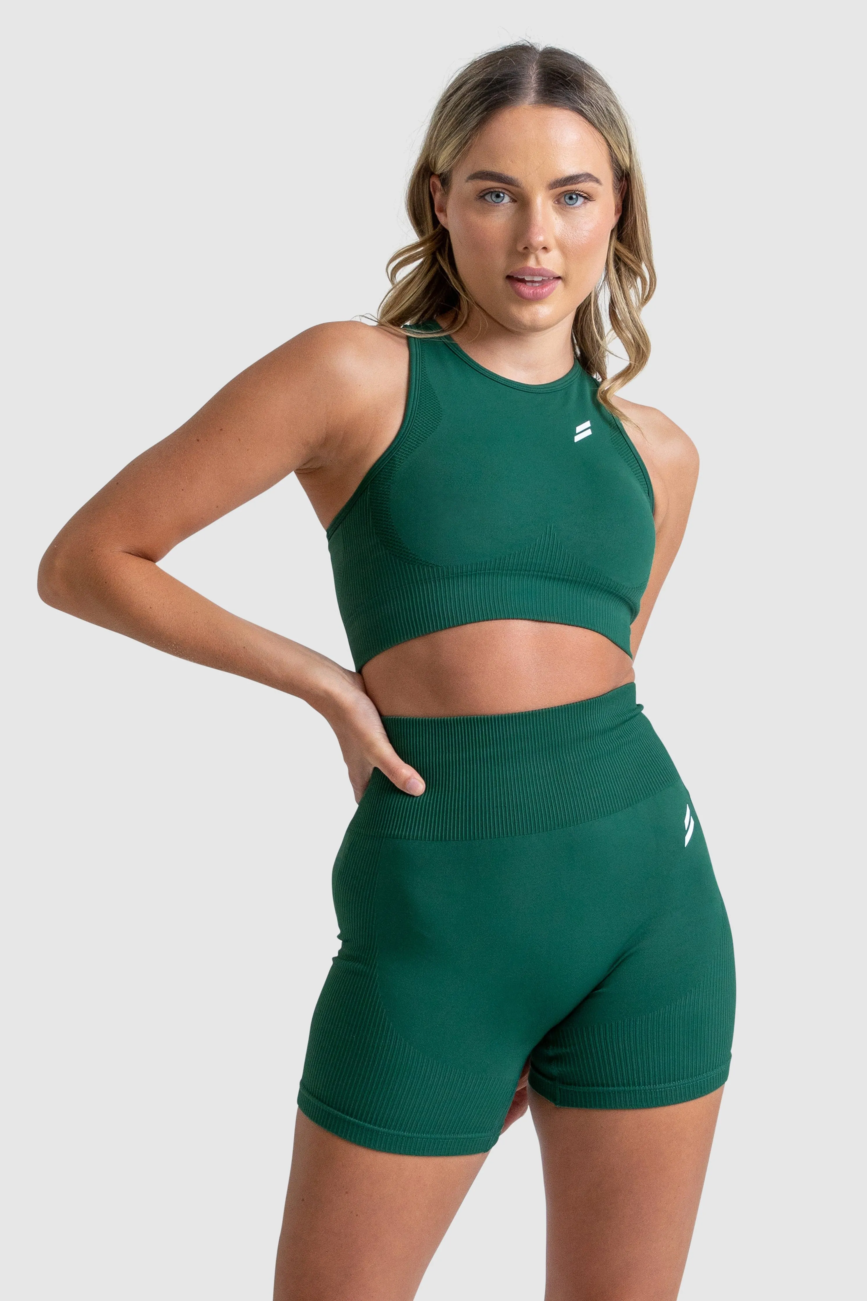 Impact Solid High-Neck Crop - Green