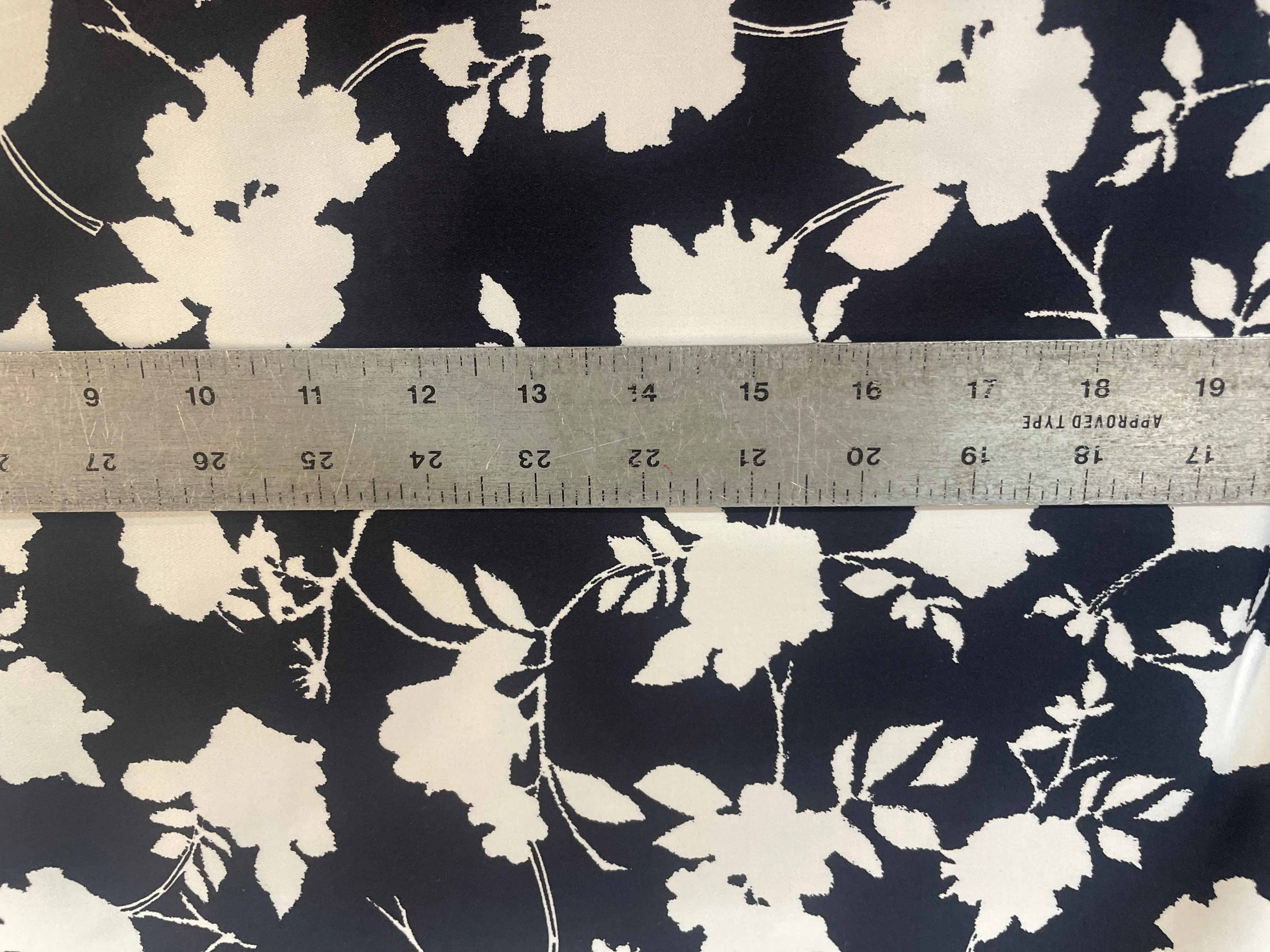 Italian Modern Floral Cotton Sateen - Black & White