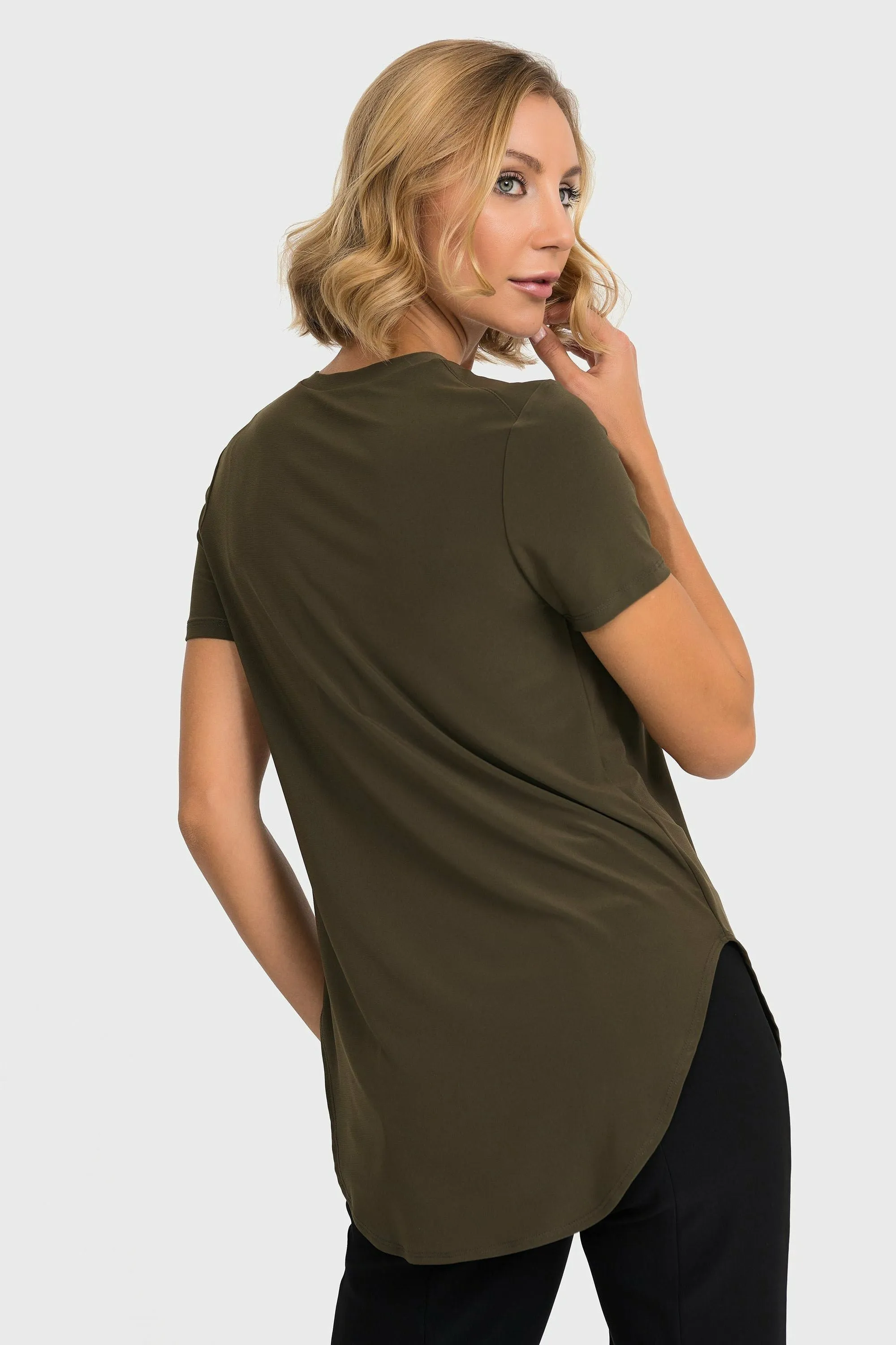 Joseph Ribkoff Rounded Hem Tunic Tee - Style 183220