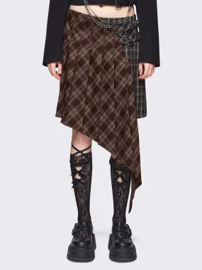 Kya Plaid Asymmetric Skirt