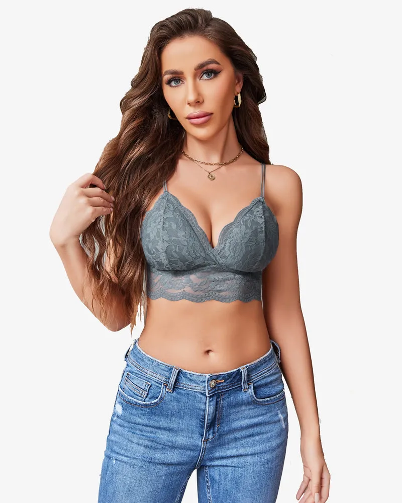 Lace Bralette V Neck Tank Top