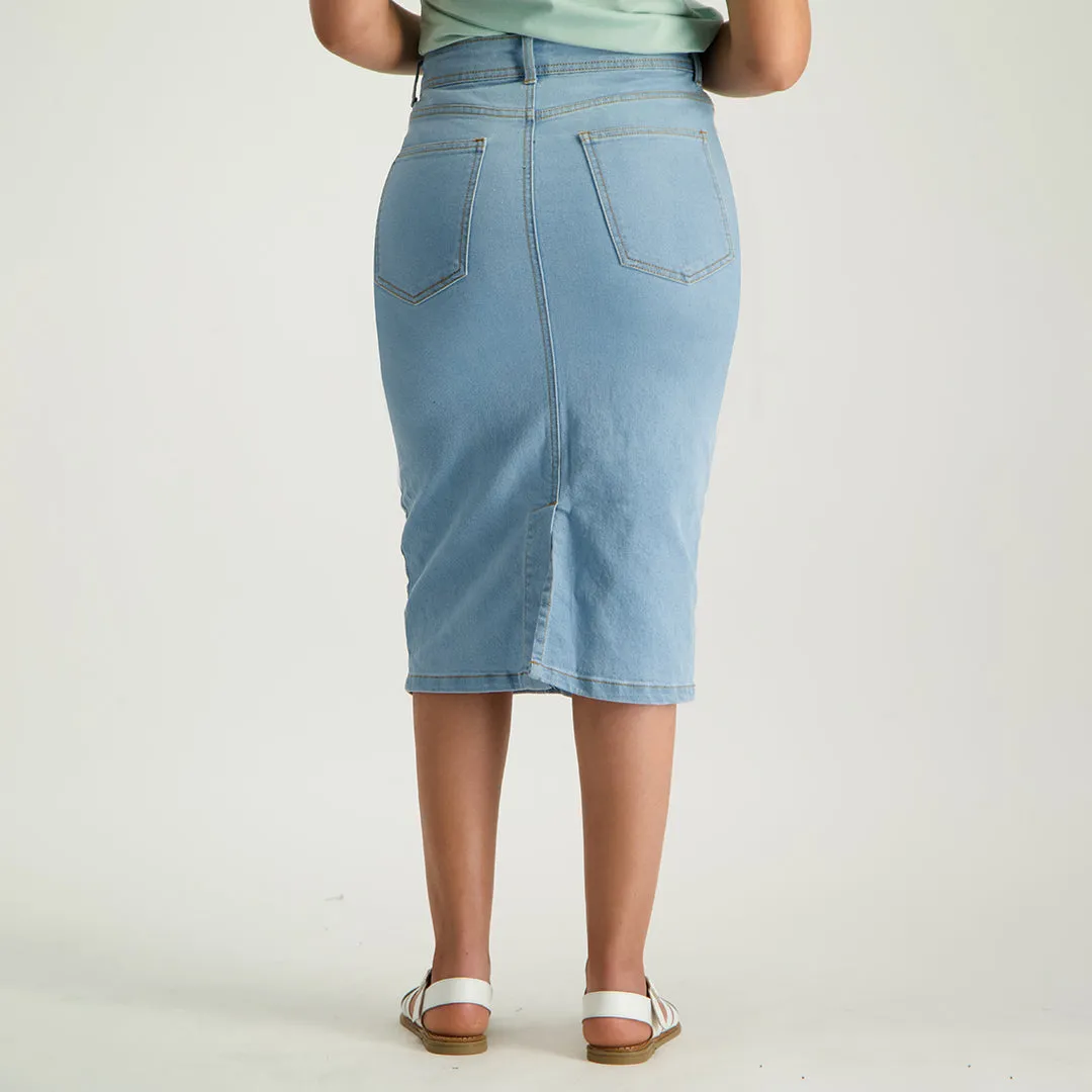 Ladies Stretch Denim Skirt