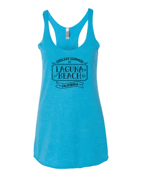 Laguna Beach Plaque Tank Top - Vintage Turquoise