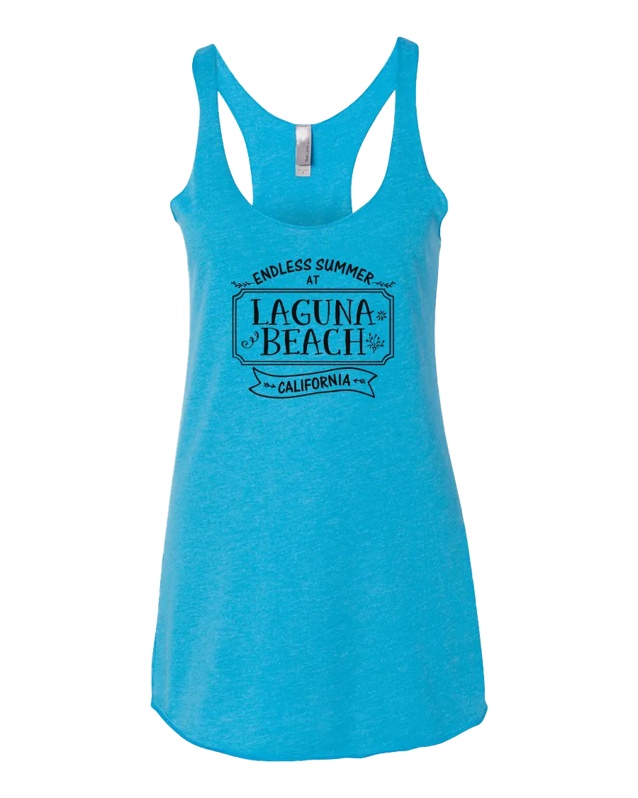 Laguna Beach Plaque Tank Top - Vintage Turquoise