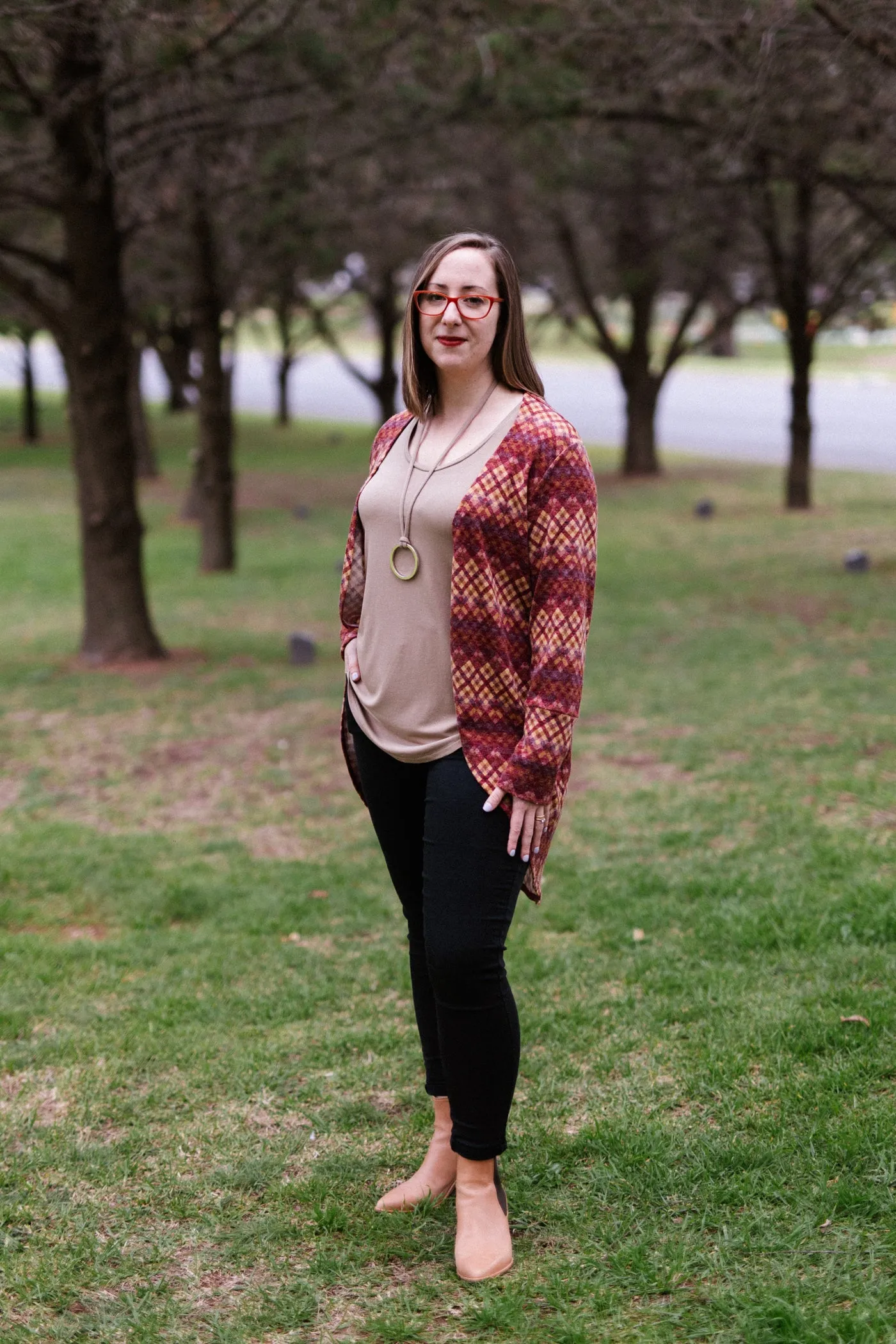 LUCIA Shaped Top in Chestnut with Long Sleeve