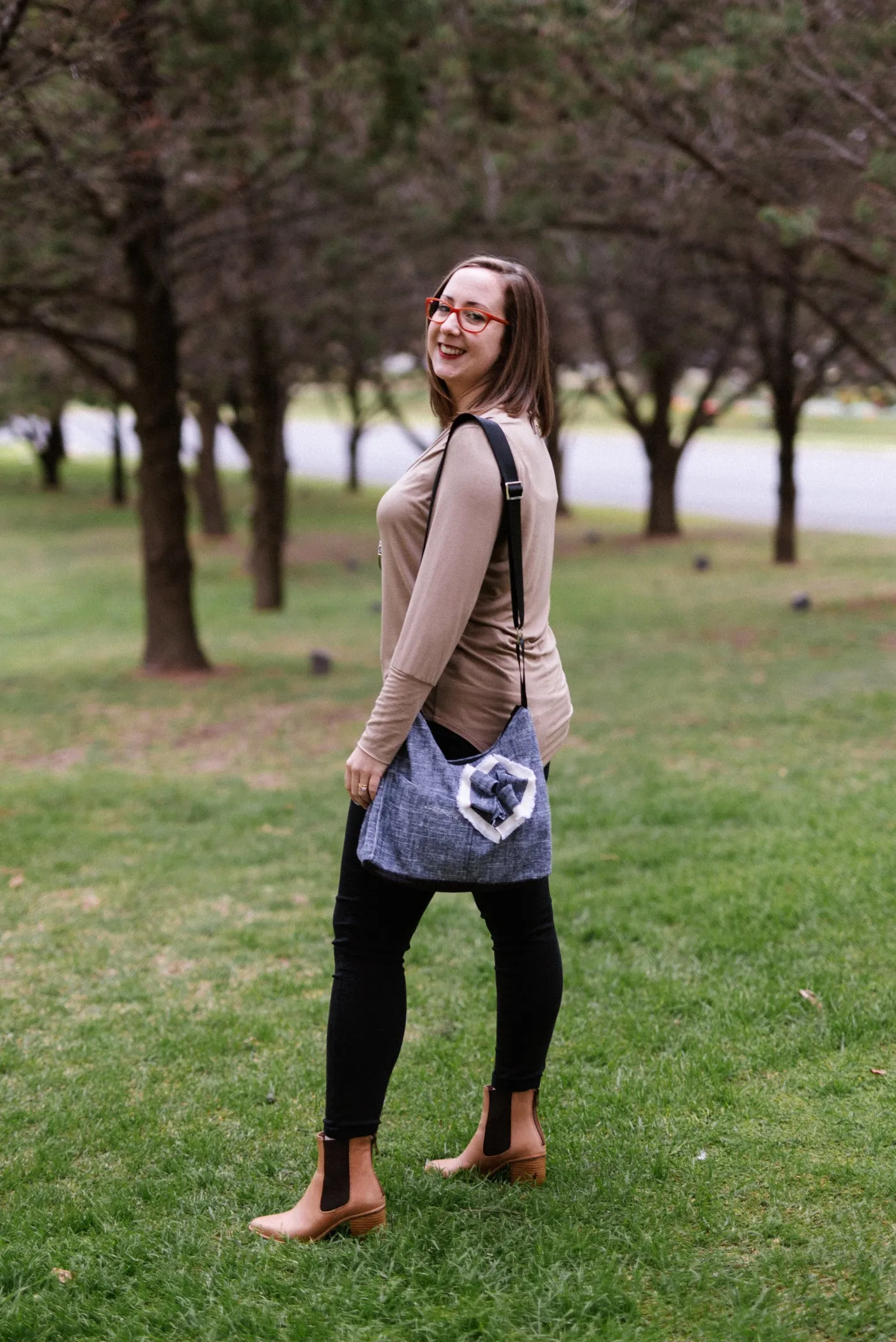 LUCIA Shaped Top in Chestnut with Long Sleeve