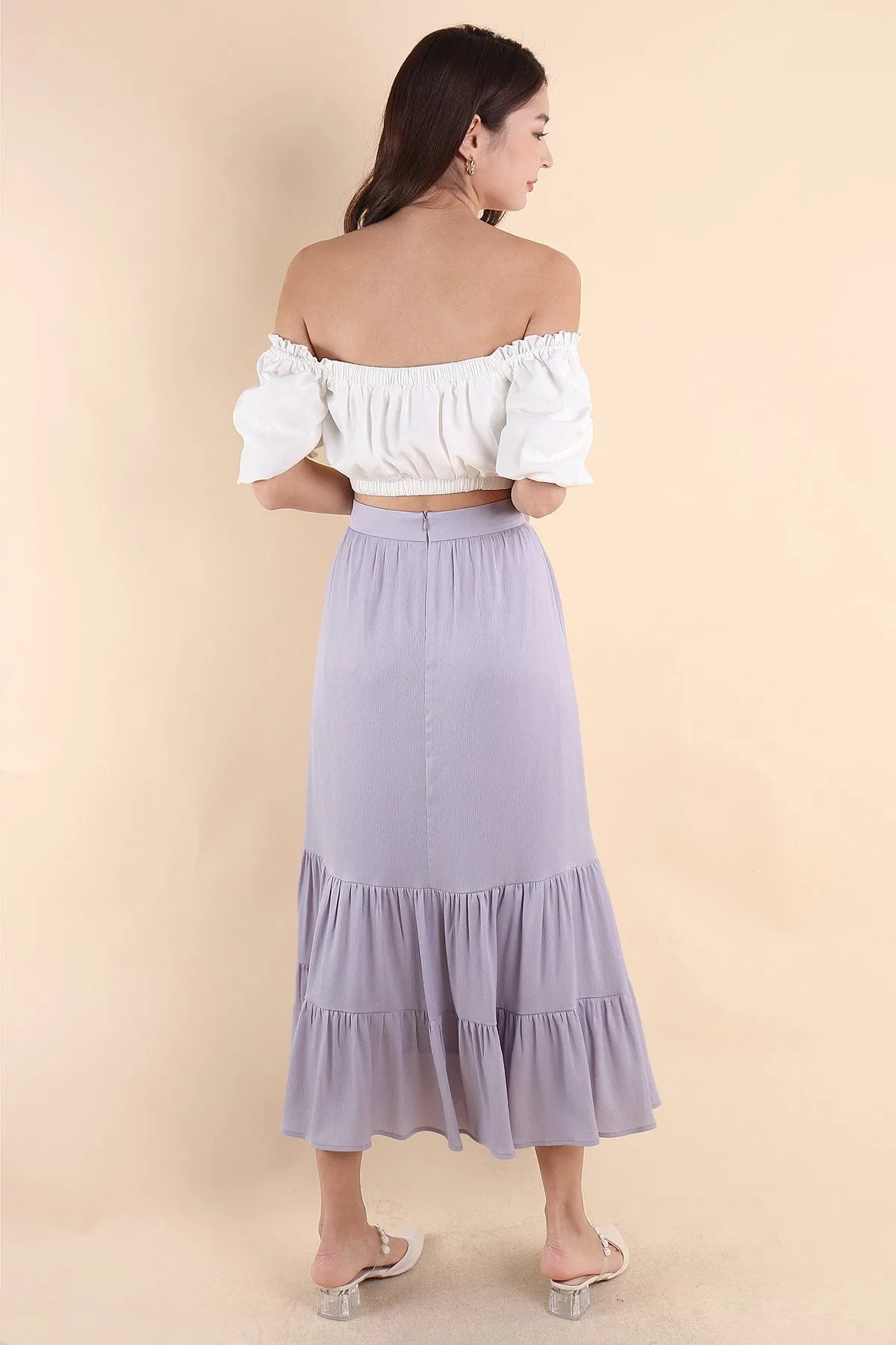 LUMIERE CASCADE SKIRT IN PERIWINKLE