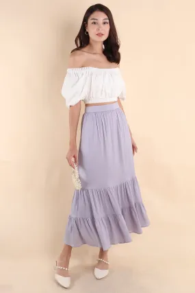 LUMIERE CASCADE SKIRT IN PERIWINKLE