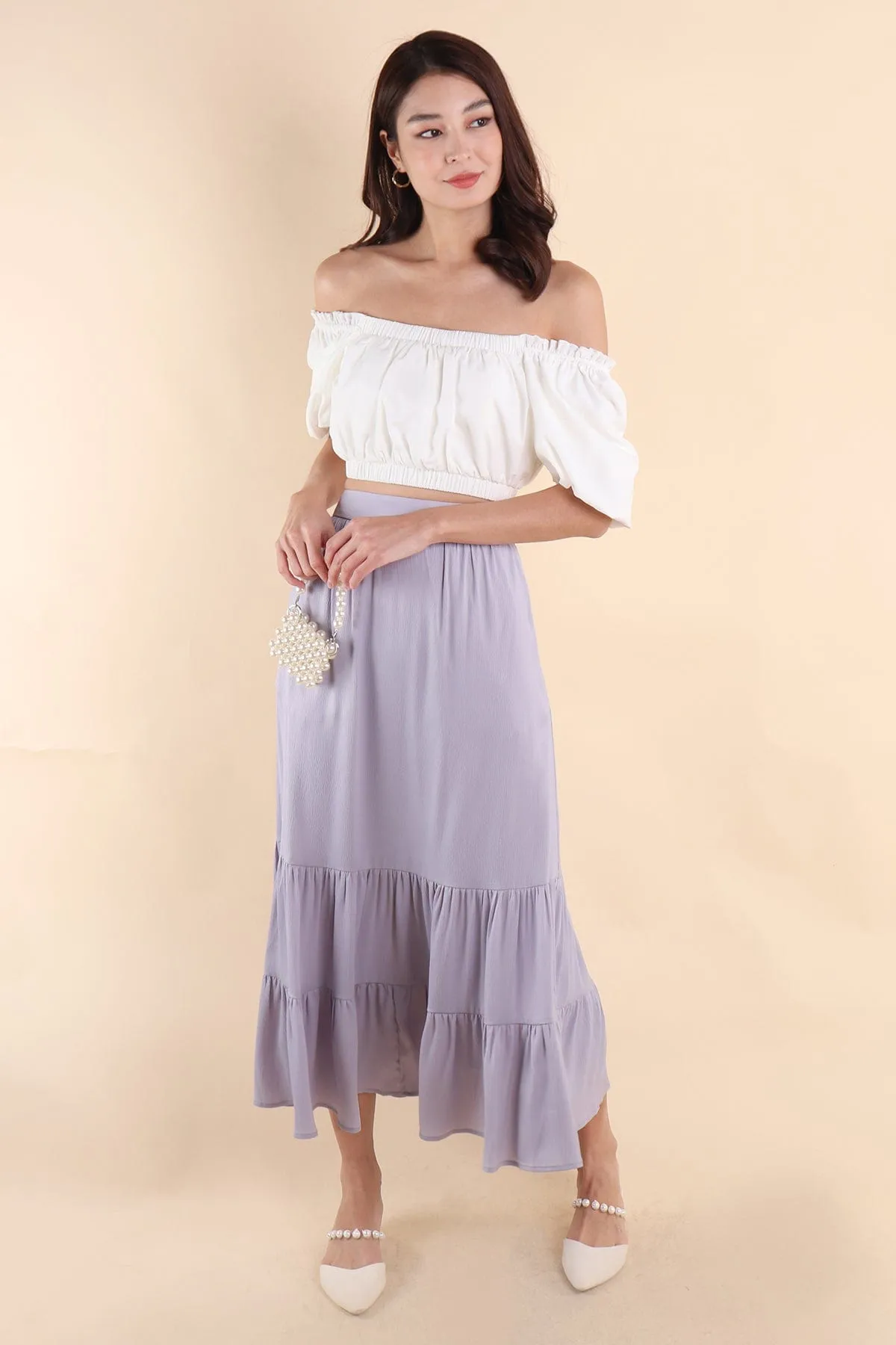 LUMIERE CASCADE SKIRT IN PERIWINKLE