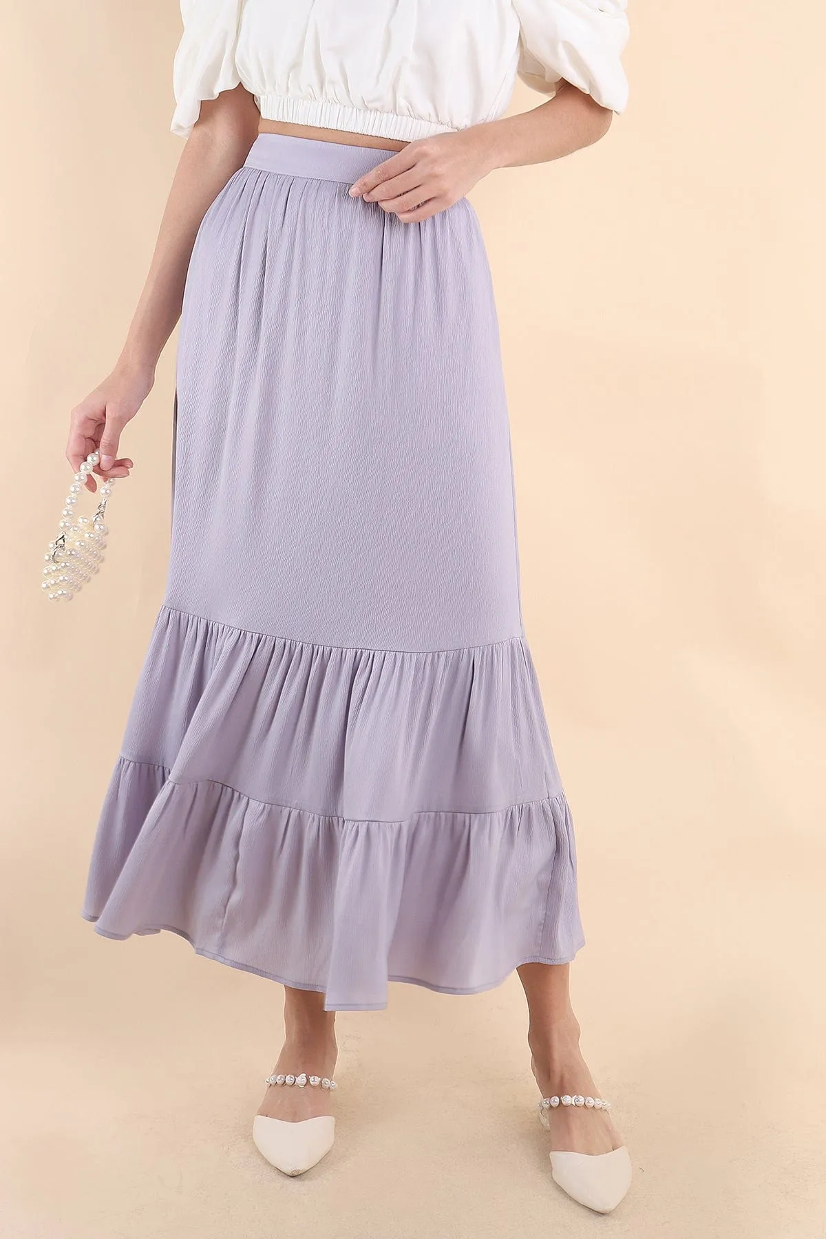 LUMIERE CASCADE SKIRT IN PERIWINKLE