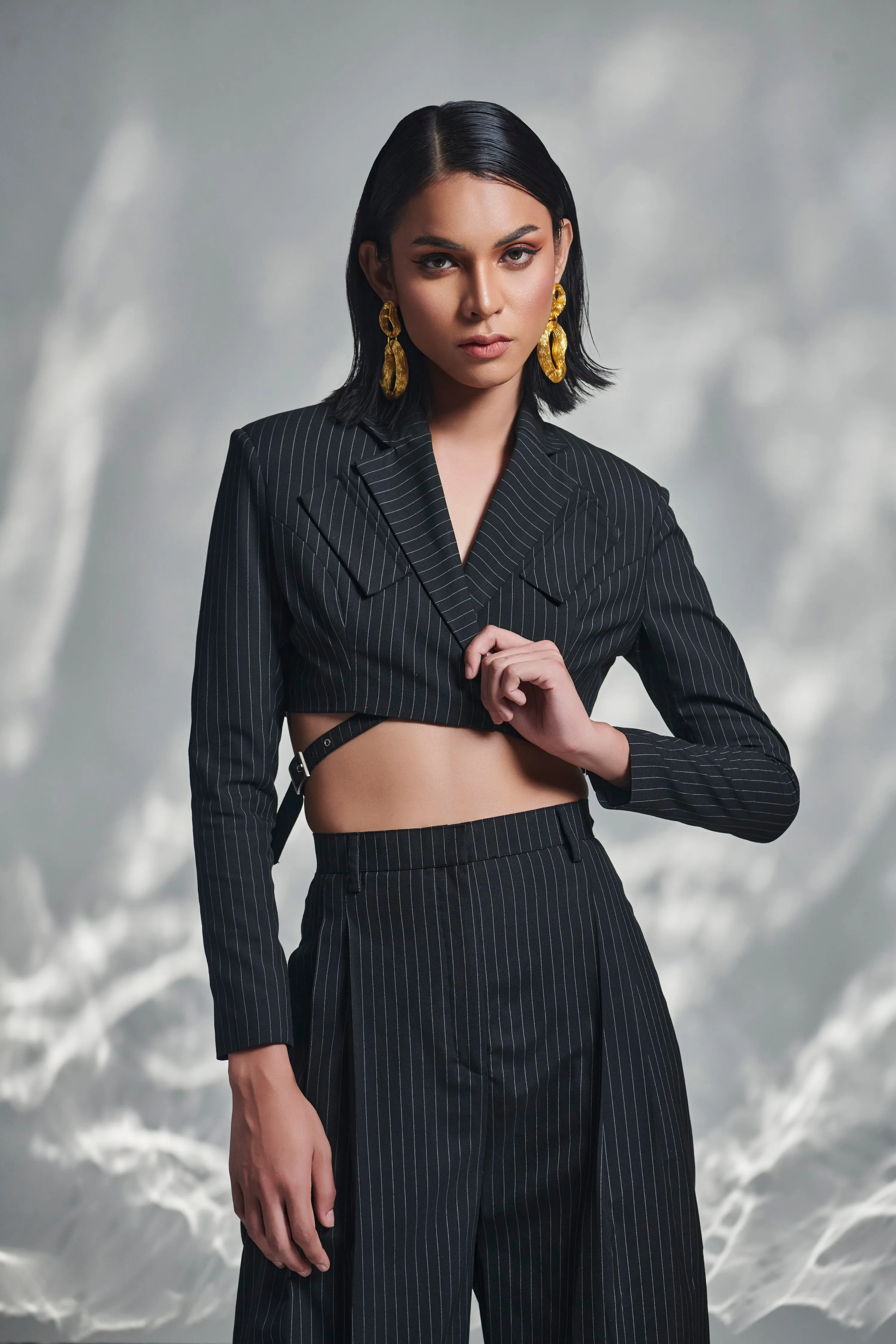 MARCELLA Crop Blazer and Suiting Pants Co-ord Set