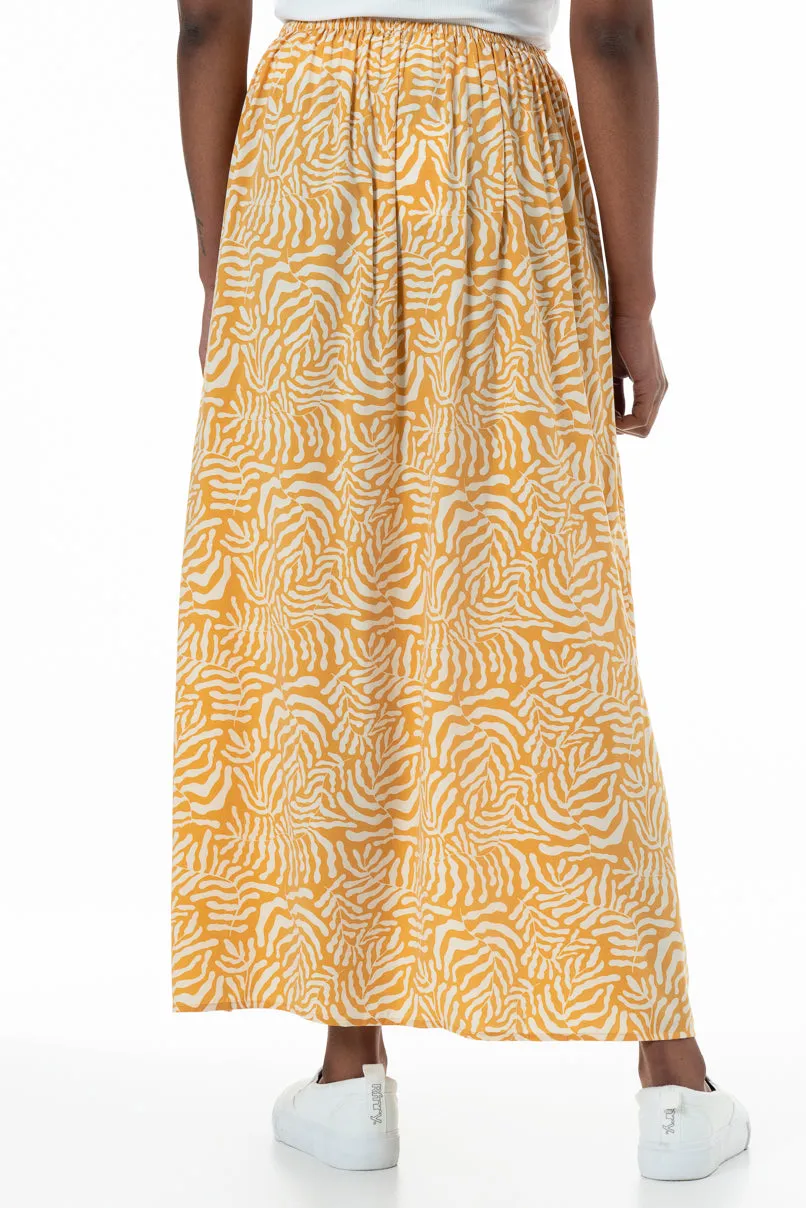 Maxi Slip Skirt _ 152026 _ Ochre