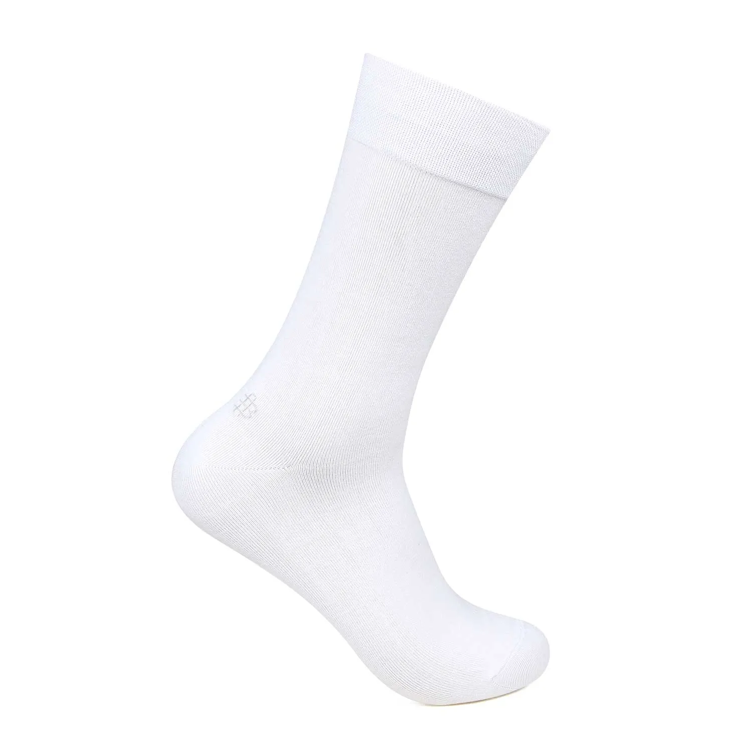 Men Cotton Odour Free Plain Socks - White