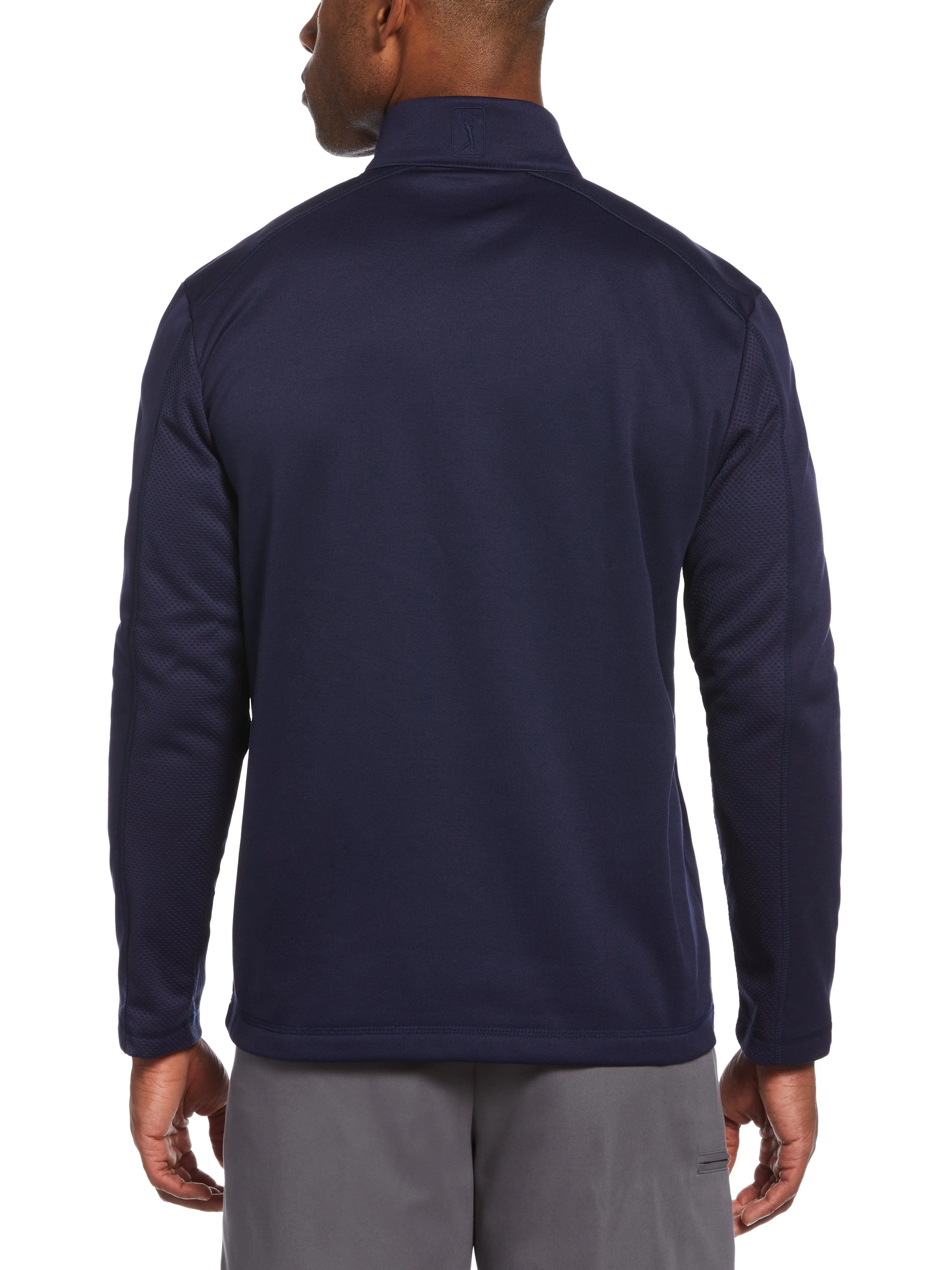 Men's Mixed Texture Fleece 1/4 Zip Golf Jacket