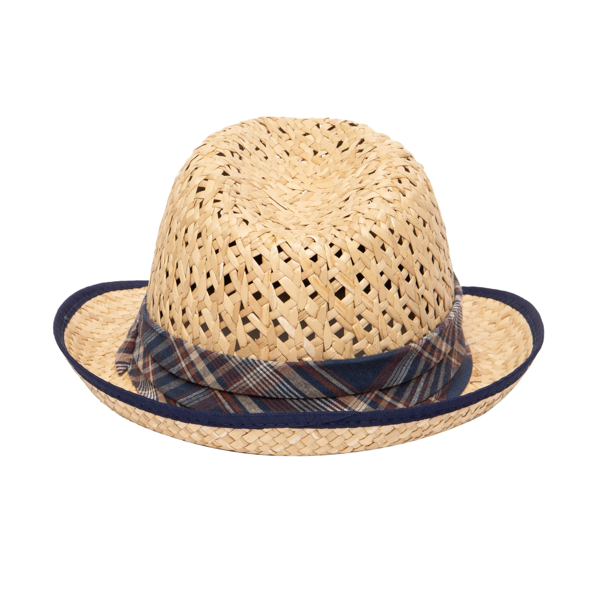 Men's Open Weave Crown Rush Straw Fedora