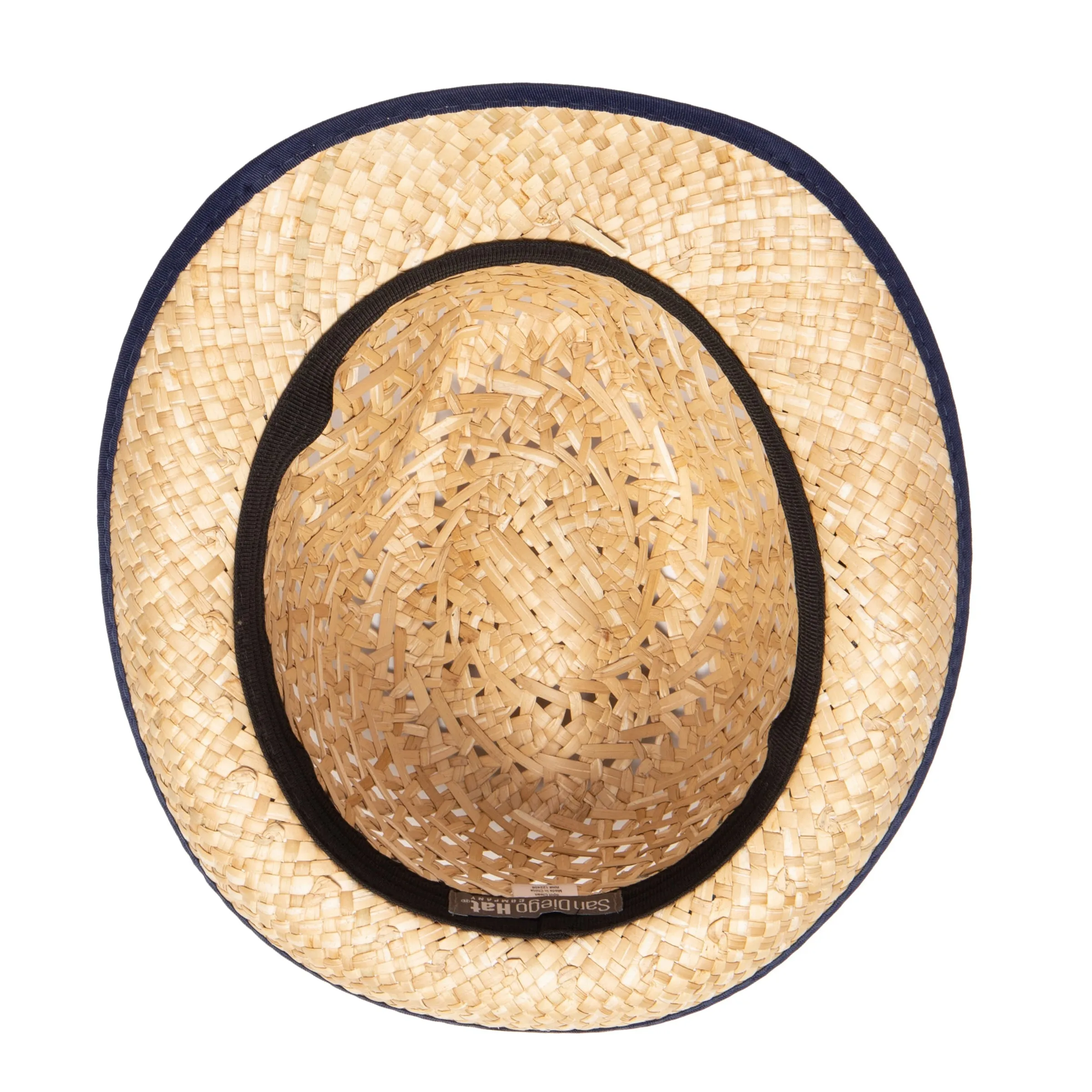 Men's Open Weave Crown Rush Straw Fedora