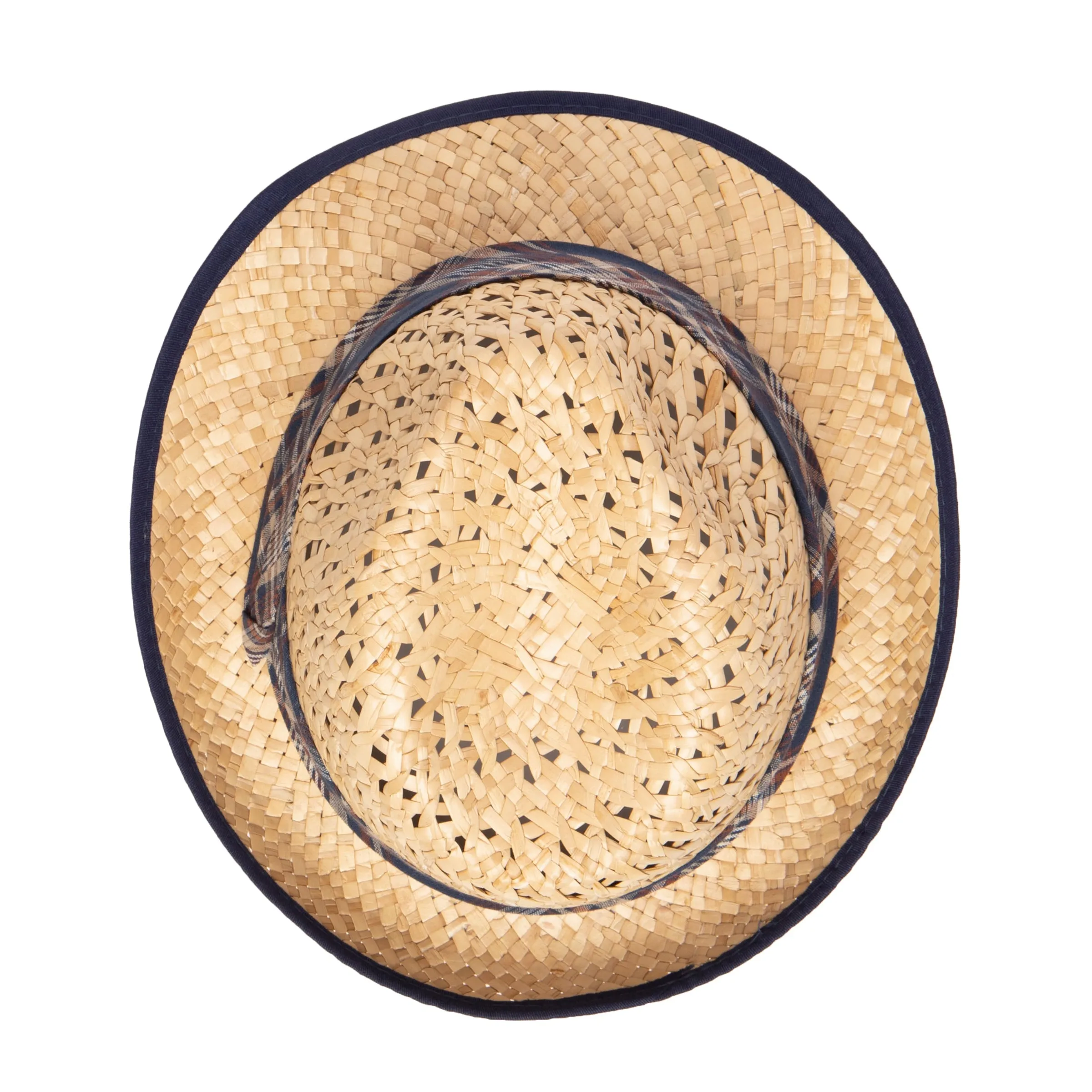 Men's Open Weave Crown Rush Straw Fedora