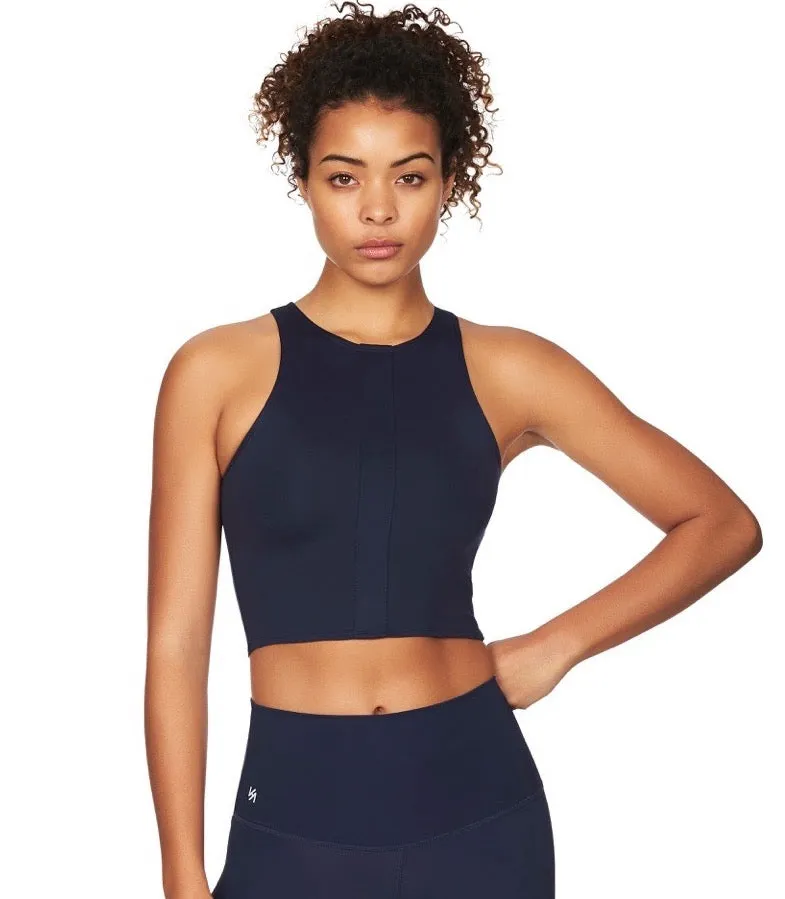 Mila Crop Top in Navy