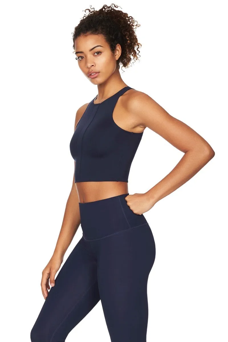 Mila Crop Top in Navy