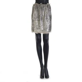 Miniskirt With Silver Sequin Embroidery