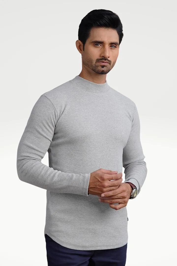 Misty Silver, High-Quality Mock Neck Sweatshirt for All Occasions