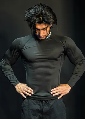 Mock neck compression Full sleeve - black