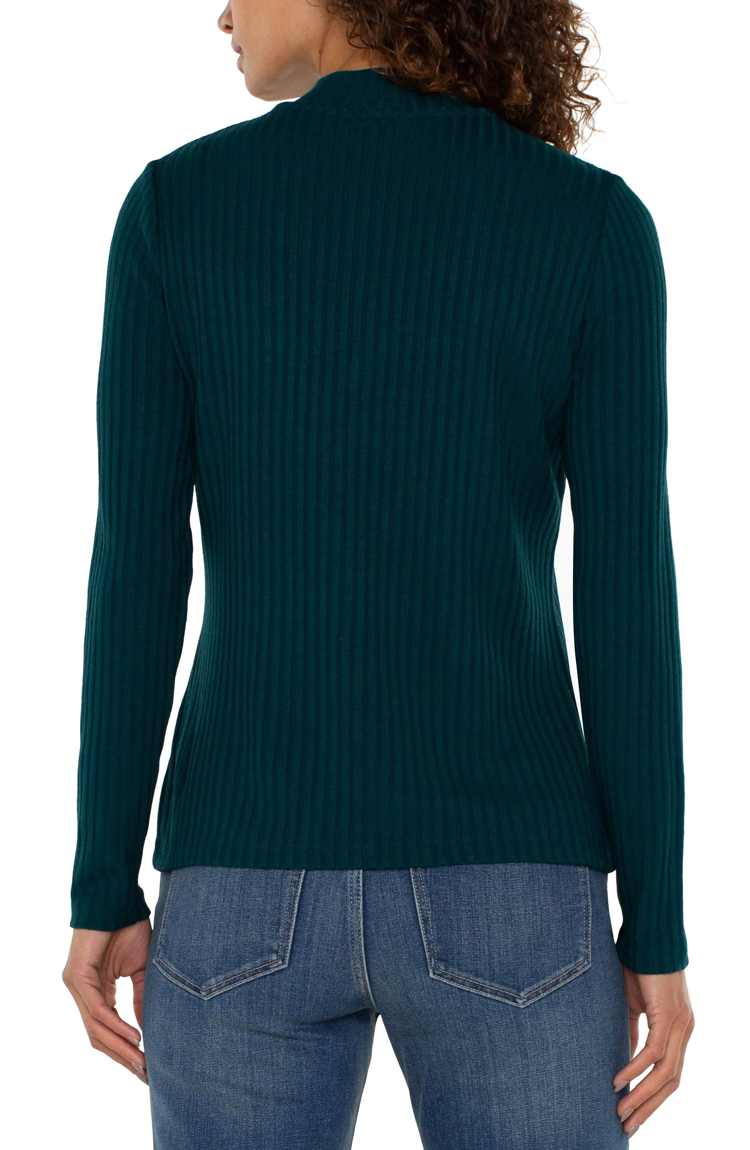 MOCK NECK LONG SLEEVE KNIT TOP