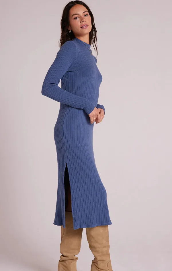 Mock Neck Midi Knit Dress