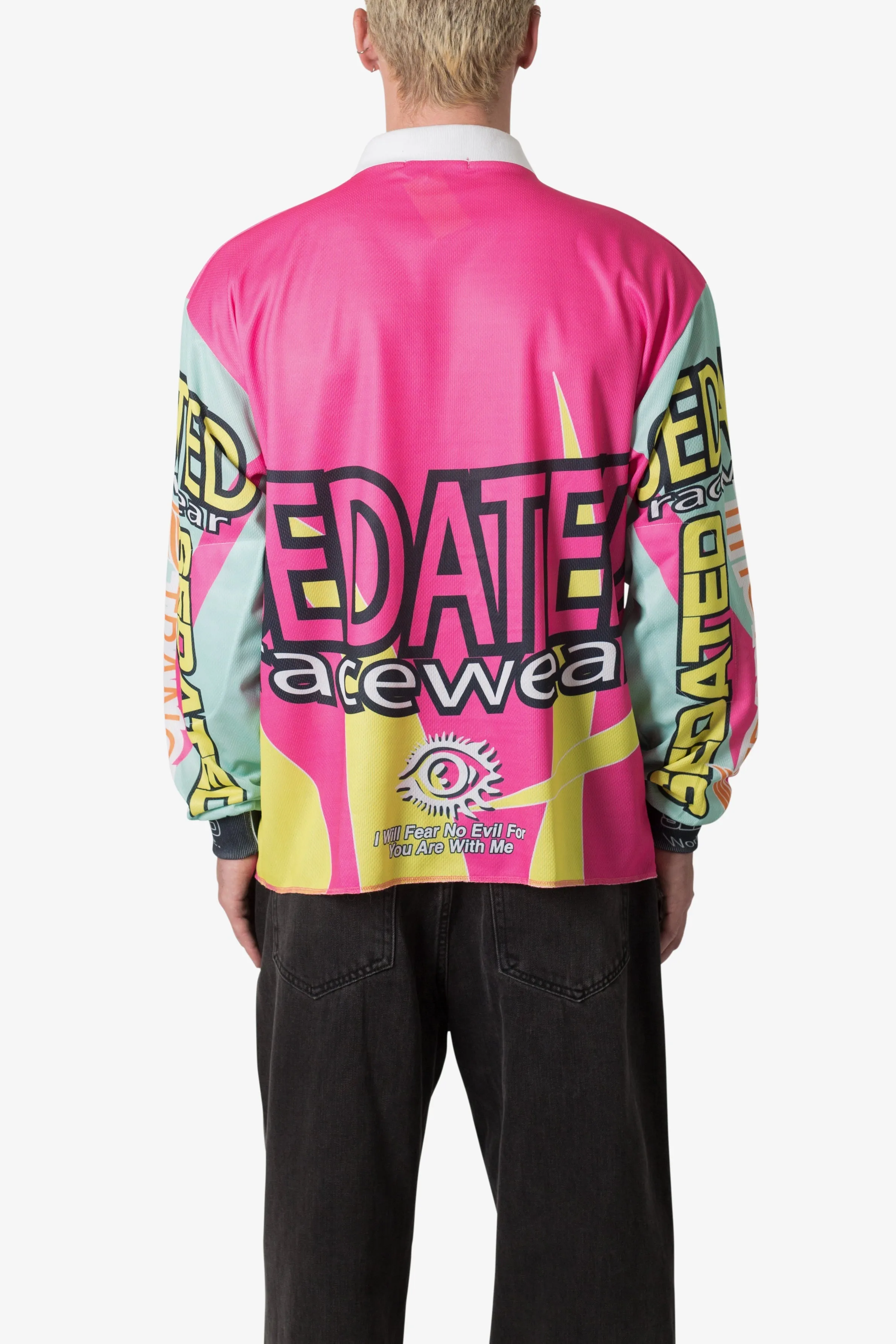 Mock Neck Motocross Jersey - Pink