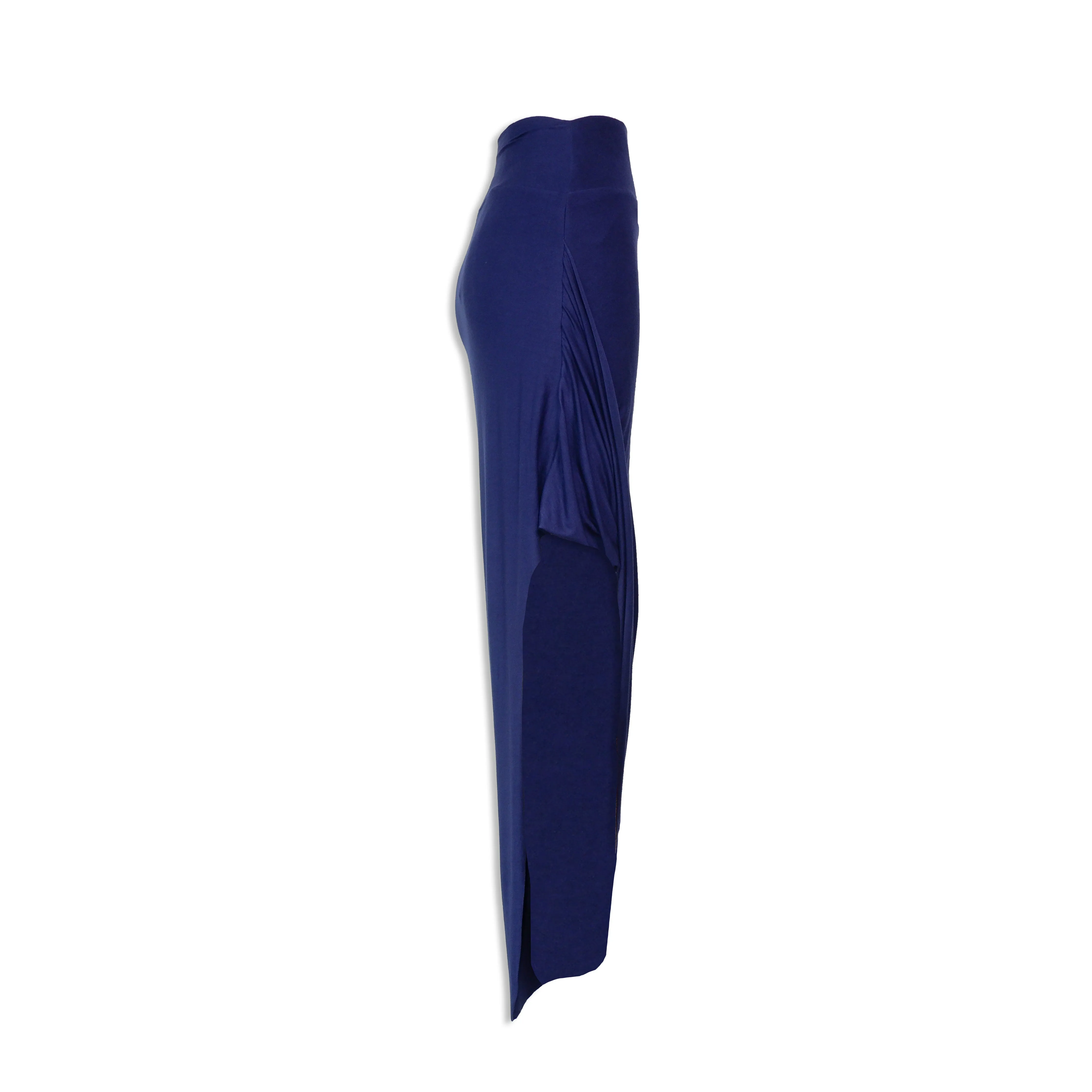 Navy Blue Modal Soft Jersey Draped Skirt