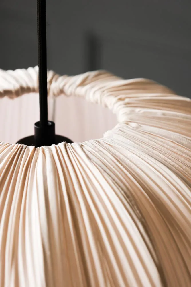 Neutral Pleated Fabric Ceiling Light