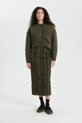 OCEAN | SKIRT RECYCLED TAFFETA GREY OLIVE