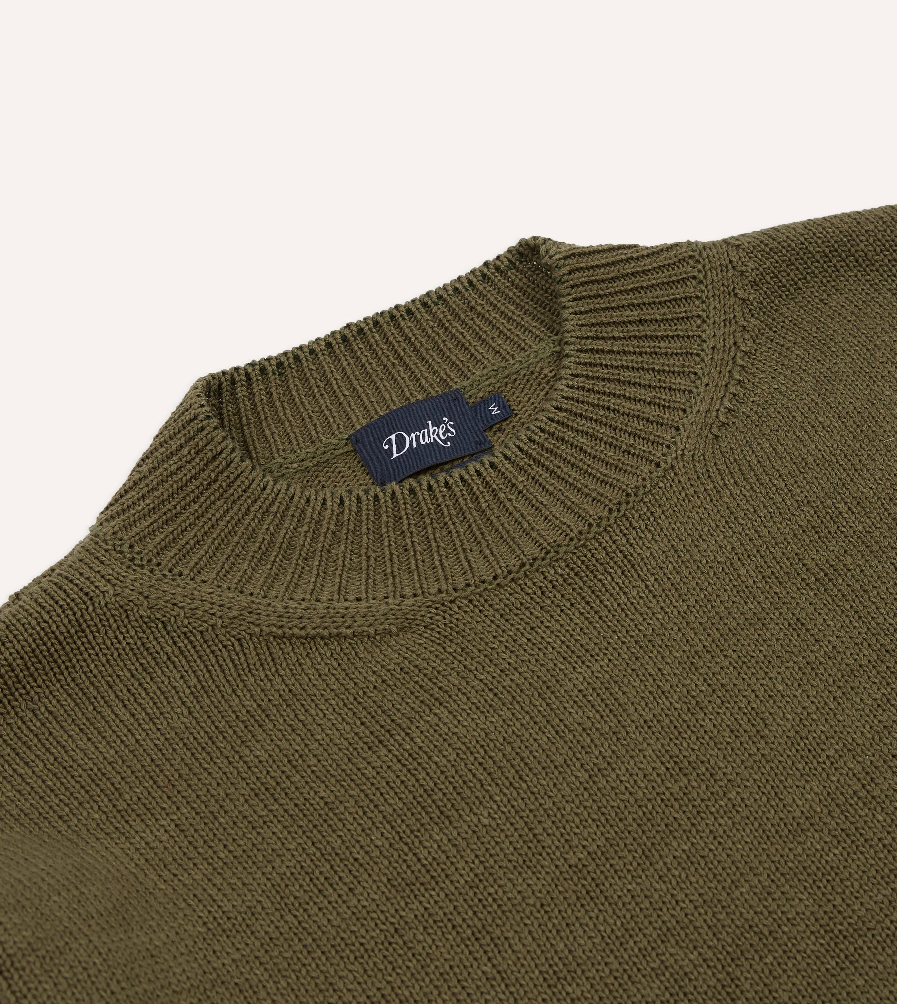 Olive Cotton Mock Neck Jumper