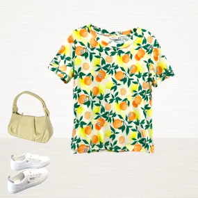 Patch Women Clothes Casual Floral Printed Short Sleeve T-Shirt